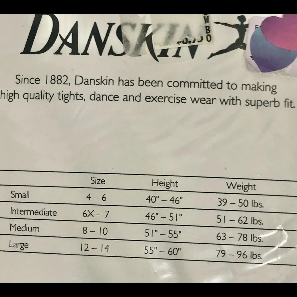 Danskin Kids Dance Stirrup Tights Brand New